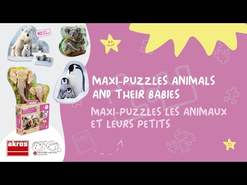Maxi Puzzle in Cartone Animali 10 Mamme e Cuccioli, Gioco Educativo per bambini 2-5 Anni