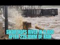 Swartkops river in flood after 226.8mm of rain