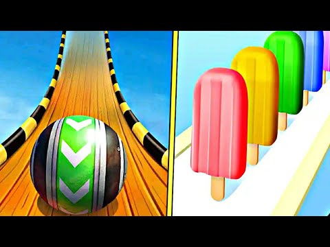 Sky Rolling Ball 3D Vs Popsicle Stack - All level Mobile Gameplay Walkthrough Android/iOS