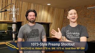Video thumbnail for 1073-Style Preamp Blind Shootout: WA273-EQ vs. Vintech X73i vs. BAE 1073 vs. Great River MP-2NV by soundpurestudios