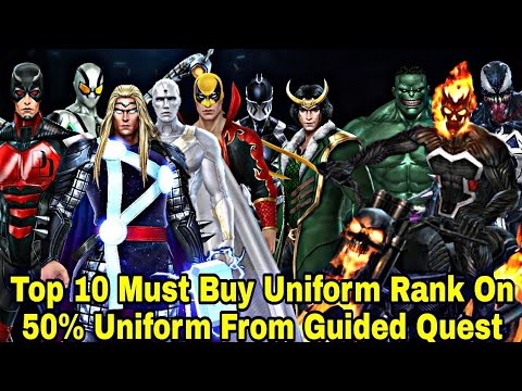 Top 10 Uniform Rank For Must Buy From Guided Quest | Guided Quest Best Uniform - Marvel Future Fight