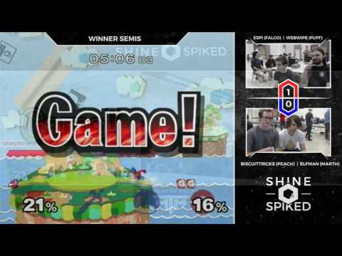 ShineSpiked 6 | Melee Doubles | Webwipe / Espi VS elfman / BiscuitTricks | Winners Semi-Final