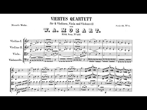 Mozart - String Quartet No. 4 in C, K. 157 (Score)