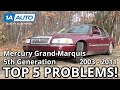 Top 5 Problems Mercury Grand Marquis 2003-2011 5th Generation