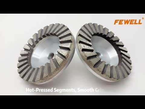 FEWELL turbo diamond  aluminum grinding cup wheel 100*M14 for granite—Designed for fast rough work
