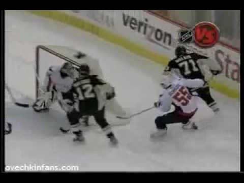 Ovechkin almost fights Malkin and gets a Hat trick too!