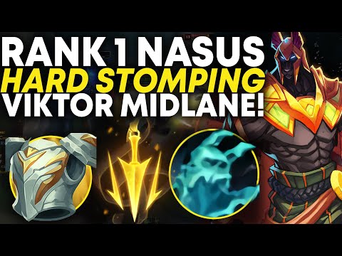Rank 1 Nasus Hard stomping Viktor Midlane! How to carry as Nasus S12 | Carnarius | League of Legends