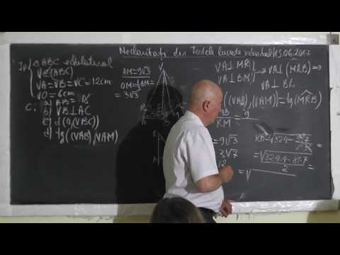 3/4 Lectia 1544 Clasa 8 Piramida triunghiulara regulata Teorema celor 3 perpendiculare Unghi diedru
