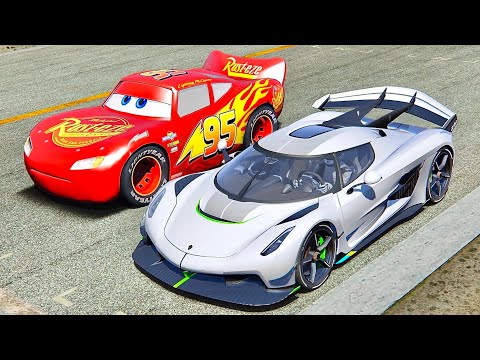 Koenigsegg Jesko vs Lightning McQueen - Oval Track Race