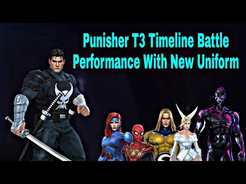Punisher T3 With New Uniform Timeline Battle Performance Showcase - Marvel Future Fight