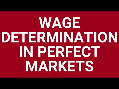 Wage determination in perfect markets