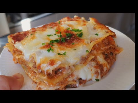 Homemade lasagna with Bolognese and béchamel