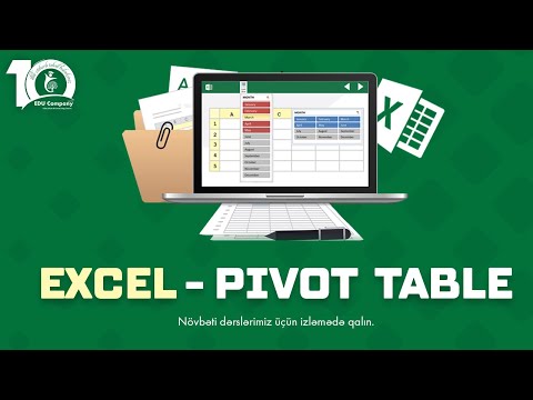 0-DAN EXCEL- PIVOT TABLE/ Cədvəllərin qurulması / #dərs 4