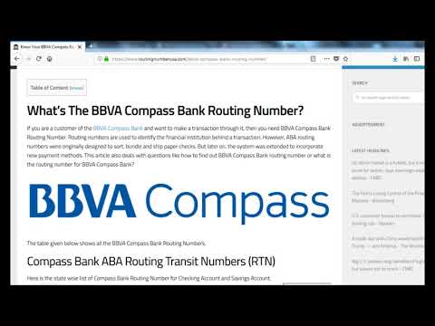 How to Find BBVA Compass Bank Routing <a href=