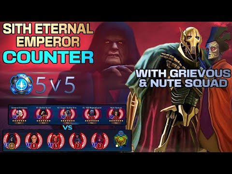 [5v5]SITH ETERNAL EMPEROR COUNTER w/GRIEVOUS/NUTE SQUAD - SWGOH/GAC