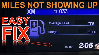 Honda Civic 2012 Does Not Display Odometer, Average Fuel, Range HOW TO FIX