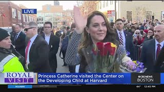 Princess Catherine greets the crowd outside Harvard University Princess Catherine greets the crowd outside Harvard University