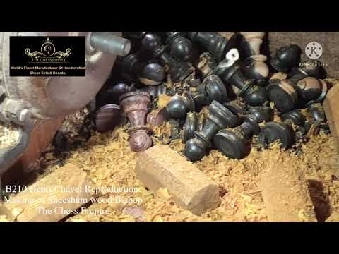 Making of B 210 Henri Chavet Bishop in sheesham wood — The Chess Empire