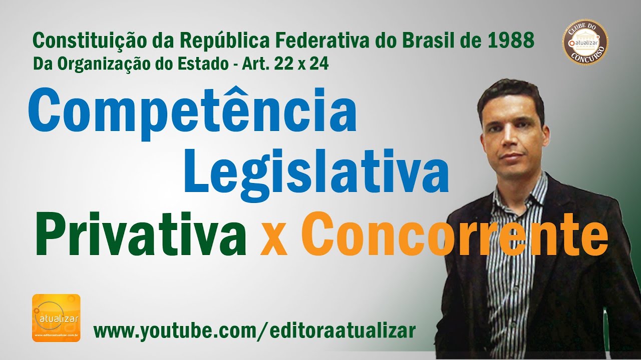 CF88 - Art. 22 x 24 (Competência Legislativa: Privativa x Concorrente)