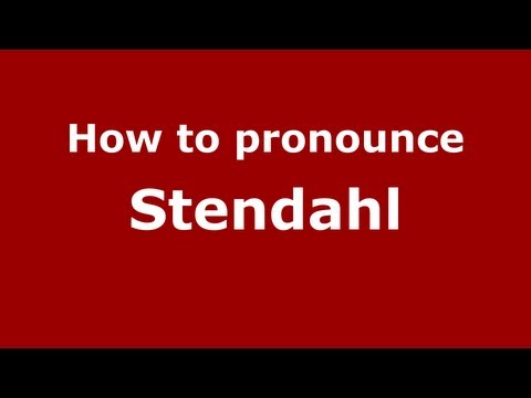 How to Pronounce Stendahl - PronounceNames.com