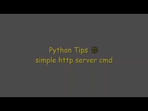 Python Tips - how to create simple http server