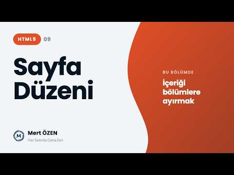 HTML 5: HTML ile Sayfa Düzeni