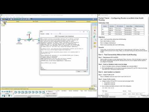 Cisco RnS - Lab 5.1.3.6 Packet Tracer - Configuring Router-on-a-Stick Inter-VLAN Routing