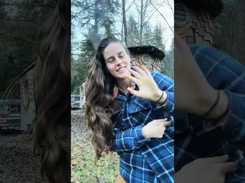 Woman Showering Outside in the Canadian Winter! -5 Celcius