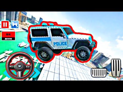 Prado Police Car Stunt Game 2020. Impossible Stunt Tracks. New Ramp Stunt Car Game-Android Gameplay.