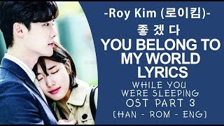Roy Kim - You Belong To My World lyrics 좋겠다 -  While You Were Sleeping OST Part 3