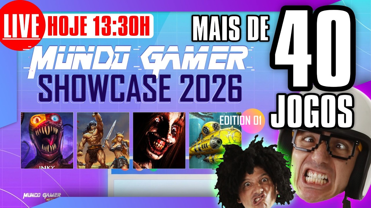 🎮🚨AO VIVO -  HOJE - 13:30h  - Mundo Gamer Showcase 2026 – March 20 - Edition 01 #MundoGamerNetwork