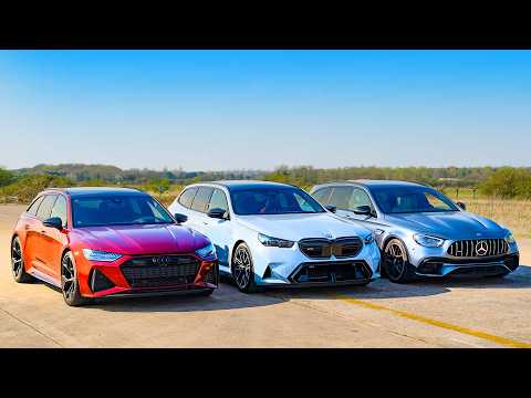 Drag racing of the fastest wagons: BMW M5 vs. Audi RS6 vs. AMG E63S