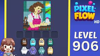 Pixel Flow Level 906 Solution Walkthrough