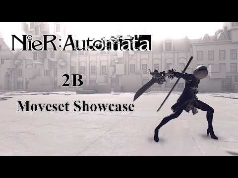 【Nier Automata】2B Moveset Showcase | All Weapons, Pod Abilities, Finishers and Idle Animations