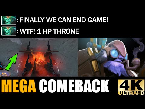 Most Crazy Match Ever Ultra Fast Hand Tinker VS Mega Creeps Epic 1 Hp Throne Comeback Dota 2