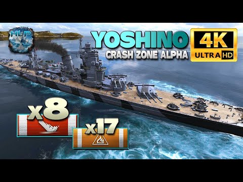 Cruiser Yoshino on map Crash Zone Alpha, 8 ships destroyed - World of Warships