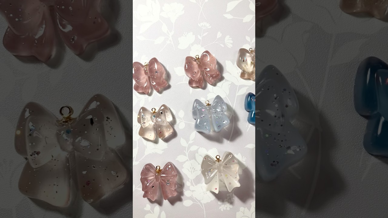 2液性レジン液で作るリボンパーツ🎀 #ハンドメイド #レジン #resin #レジン作り方
