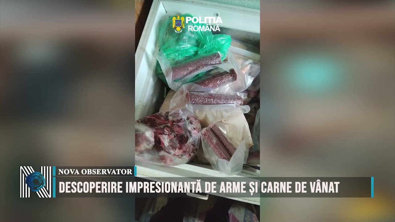 Descoperire impresionantă de arme și carne de vânat
