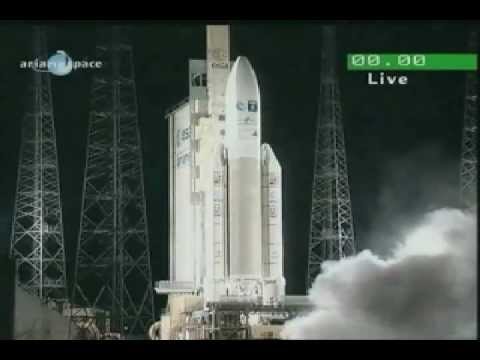 Vol V155 - Ariane 5 G - Atlantic Bird 1 + MSG 1 - decollage takeoff liftoff