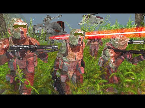Clone Armored JUNGLE Assault! - Men of War: Star Wars Mod Battle Simulator