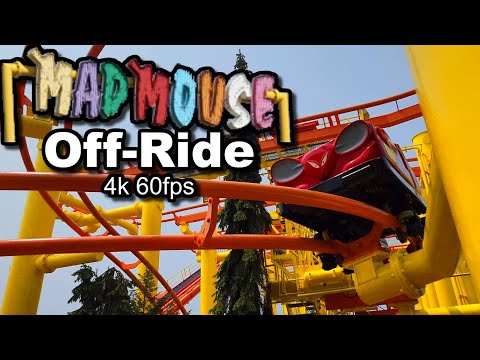 Off-ride footage of a Mad Mouse train