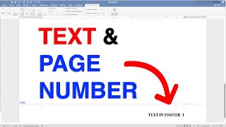 How To Add Text And Page Number In Footer In Word