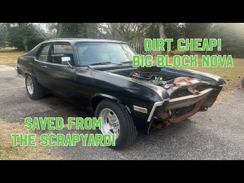 DIRT CHEAP BIG BLOCK NOVA! Saved from the scrapyard, Walk around & drive!
