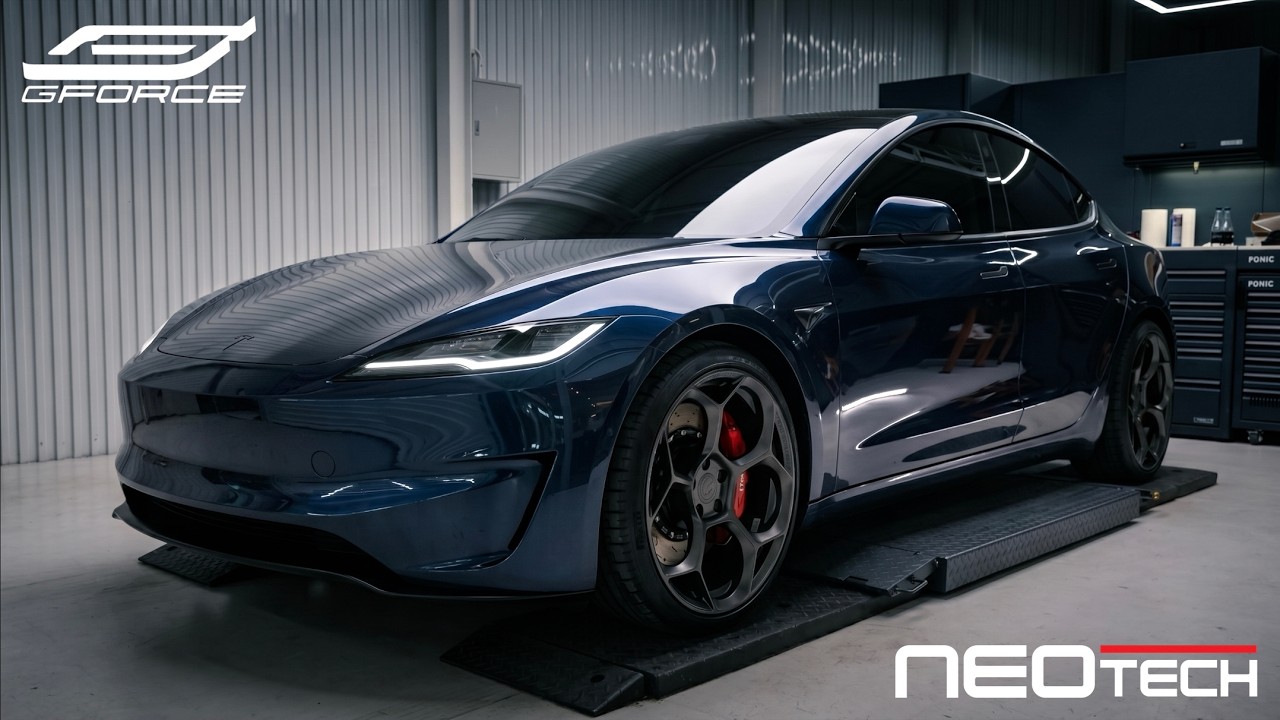 ครบทุกอย่าง! ของแต่งเทสล่า Model 3 Performance เบรค / โช้ค NeoTech ประตูดูด ฝาหน้า ฟิล์ม | G-FORCE