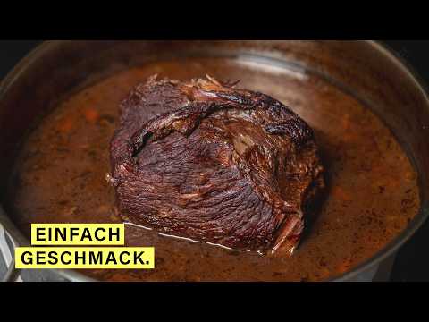 Rinderbraten mit Rotweinsauce – klassisch aus dem Ofen