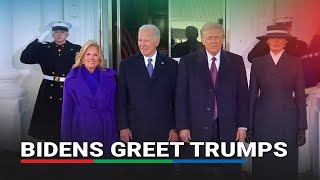MOMENT: Bidens greet Trumps at the White House | ABS-CBN News