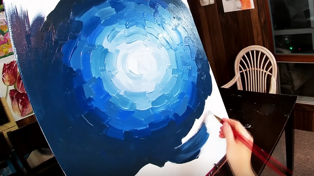 HOW TO PAINT Blue Gradient for a Landscape - Art Class - 4K