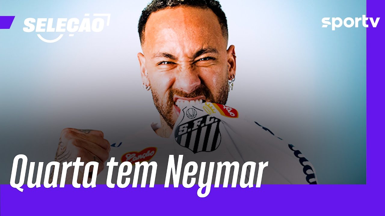 NEYMAR CHEGA DE HELICÓPTERO PARA PRIMEIRO TREINO NO RETORNO AO SANTOS | Seleção sportv