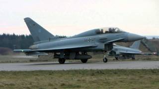 preview picture of video 'Twin-Seater 30+27 Eurofighter Start Laage mit schönen Sound'