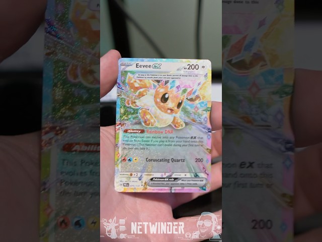 Vídeo relacionado con Eevee ex 075/131 - Tarjeta de Pokémon ultra rara | Cartas Pokémon raras | Pokémon EX | Evoluciones prismáticas | Pokémon escarlata y violeta | Autenticado por Titan Cards